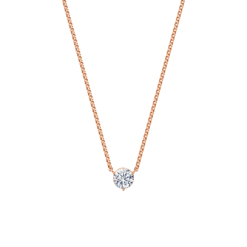 Dámský náhrdelník DF 6460, růžové zlato, s laboratorním diamantem o váze 1.00 ct VS1/F