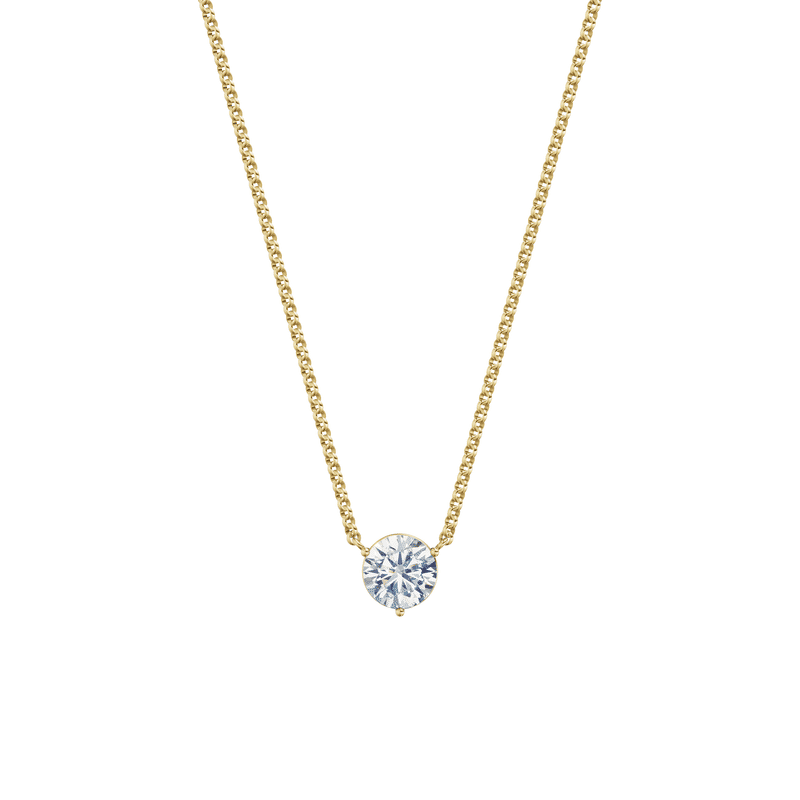 Dámský náhrdelník DF 6461, žluté zlato, s laboratorním diamantem o váze 1.50 ct VS1/F