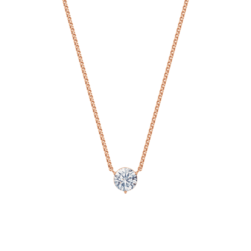 Dámský náhrdelník DF 6461, růžové zlato, s laboratorním diamantem o váze 1.50 ct VS1/F