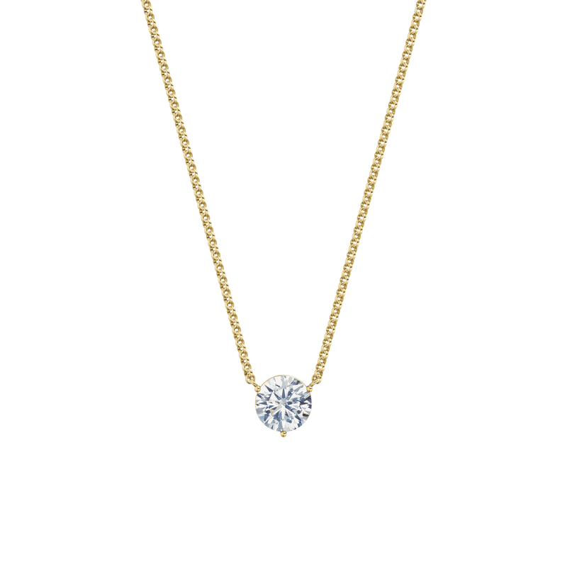 Dámský náhrdelník DF 6462, žluté zlato, s laboratorním diamantem o váze 2.00 ct VS1/F