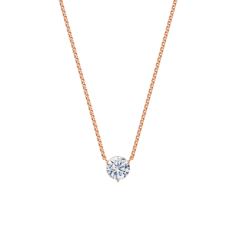 Dámský náhrdelník DF 6462, růžové zlato, s laboratorním diamantem o váze 2.00 ct VS1/F