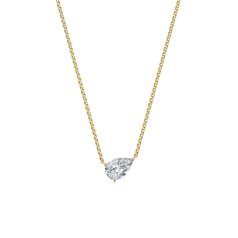 Dámský náhrdelník DF 6470, žluté zlato, s laboratorním diamantem o váze 2.00 ct VS1/F