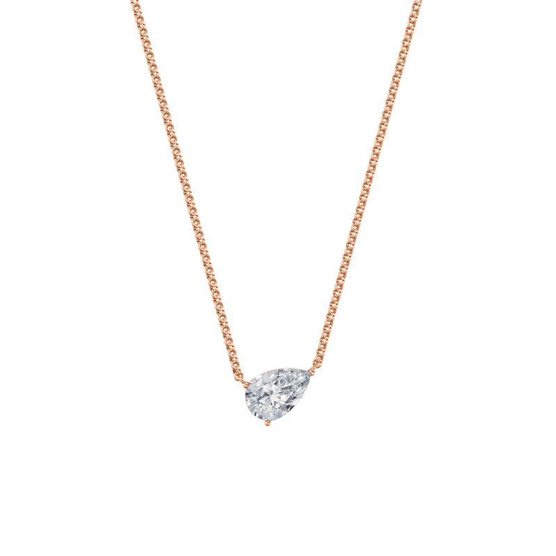 Dámský náhrdelník DF 6470, růžové zlato, s laboratorním diamantem o váze 2.00 ct VS1/F