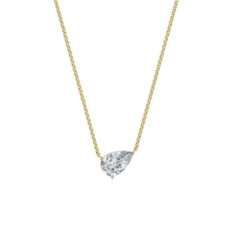Dámský náhrdelník DF 6471, žluté zlato, s laboratorním diamantem o váze 3.00 ct VS1/F