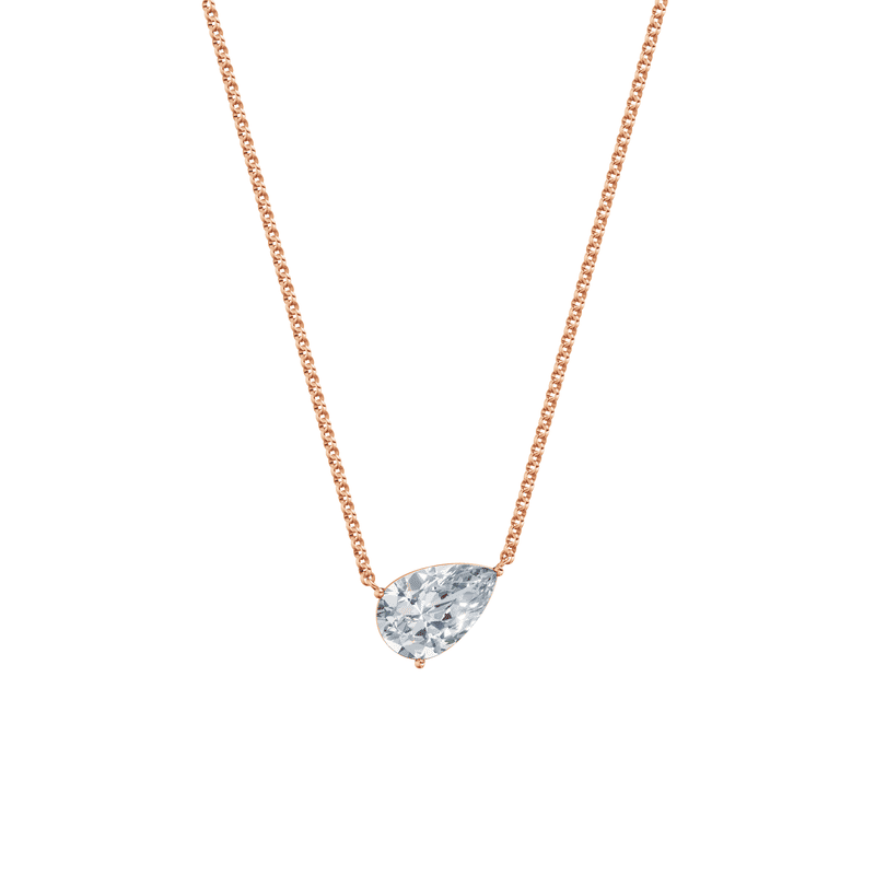Dámský náhrdelník DF 6471, růžové zlato, s laboratorním diamantem o váze 3.00 ct VS1/F