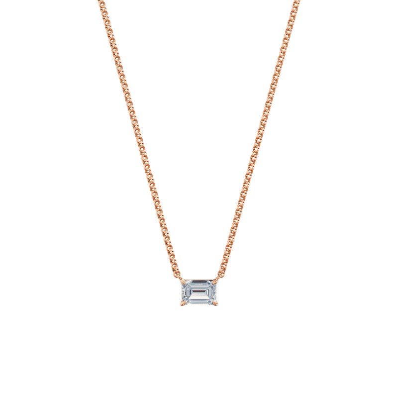 Dámský náhrdelník DF 6472, růžové zlato, s laboratorním diamantem o váze 1.00 ct VS1/F