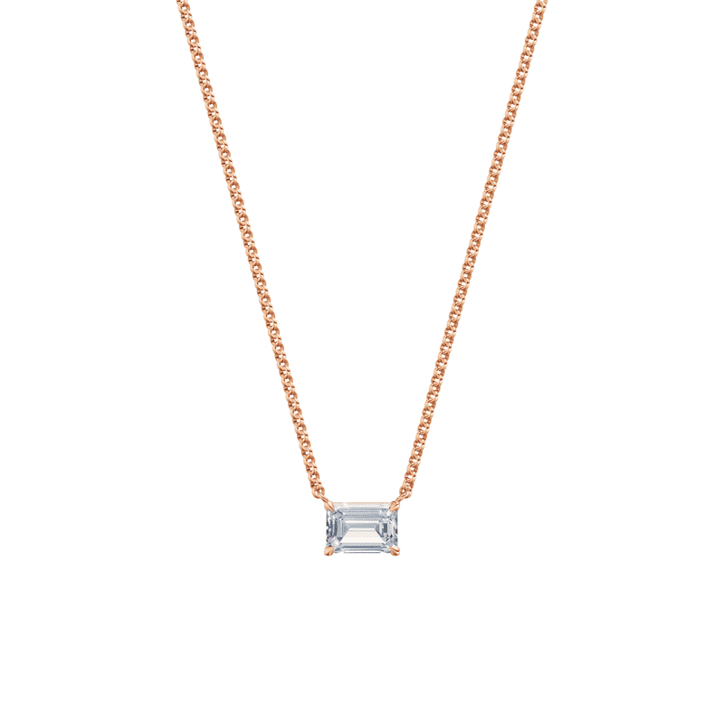 Dámský náhrdelník DF 6473, růžové zlato, s laboratorním diamantem o váze 1.50 ct VS1/F