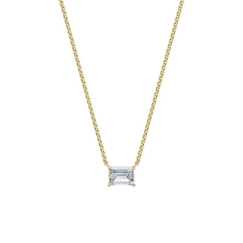 Dámský náhrdelník DF 6474, žluté zlato, s laboratorním diamantem o váze 2.00 ct VS1/F