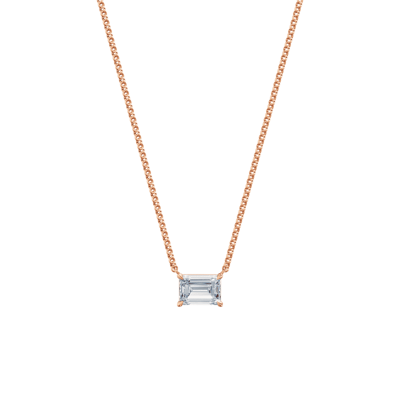 Dámský náhrdelník DF 6474, růžové zlato, s laboratorním diamantem o váze 2.00 ct VS1/F
