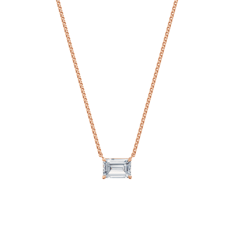 Dámský náhrdelník DF 6475, růžové zlato, s laboratorním diamantem o váze 3.00 ct VS1/F