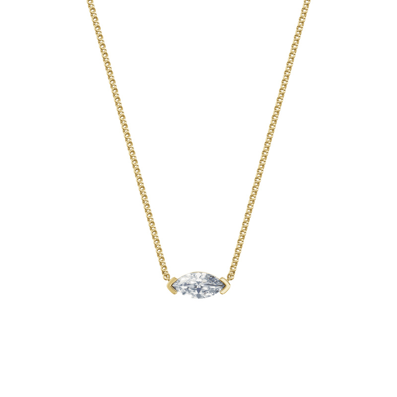 Dámský náhrdelník DF 6484, žluté zlato, s laboratorním diamantem o váze 1.00 ct VS1/F