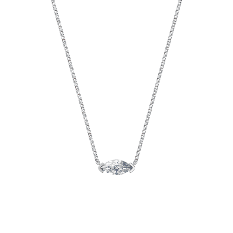 Dámský náhrdelník DF 6484, bílé zlato, s laboratorním diamantem o váze 1.00 ct VS1/F