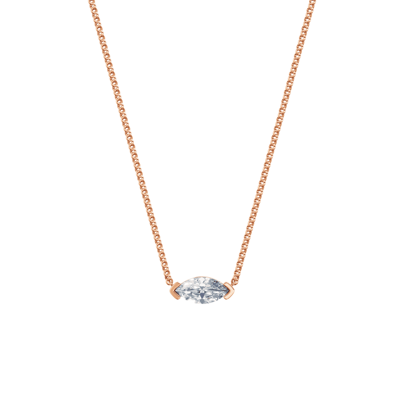 Dámský náhrdelník DF 6484, růžové zlato, s laboratorním diamantem o váze 1.00 ct VS1/F
