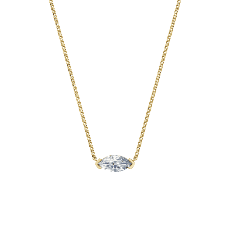 Dámský náhrdelník DF 6485, žluté zlato, s laboratorním diamantem o váze 1.50 ct VS1/F