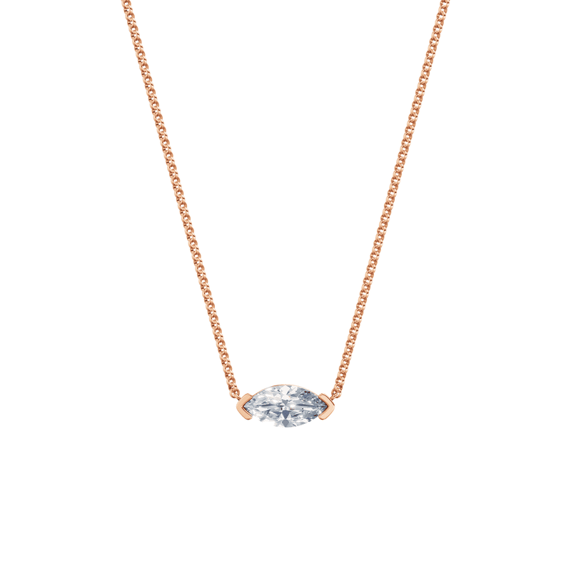 Dámský náhrdelník DF 6485, růžové zlato, s laboratorním diamantem o váze 1.50 ct VS1/F