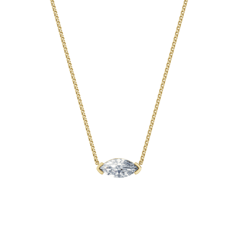 Dámský náhrdelník DF 6486, žluté zlato, s laboratorním diamantem o váze 2.00 ct VS1/F