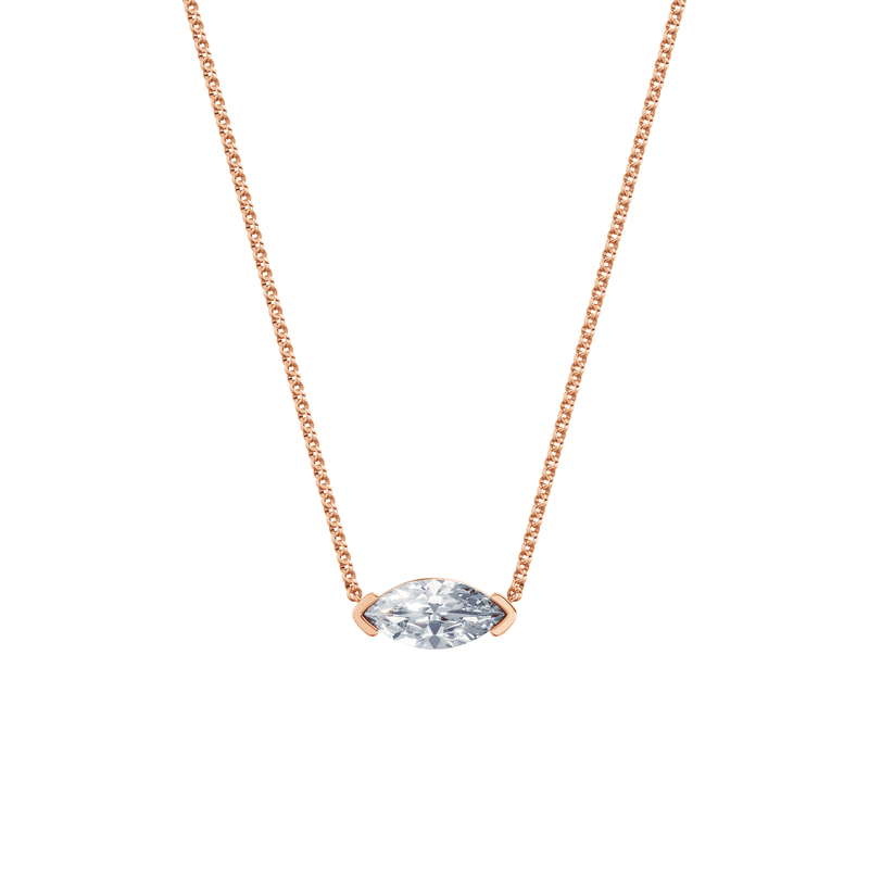 Dámský náhrdelník DF 6486, růžové zlato, s laboratorním diamantem o váze 2.00 ct VS1/F