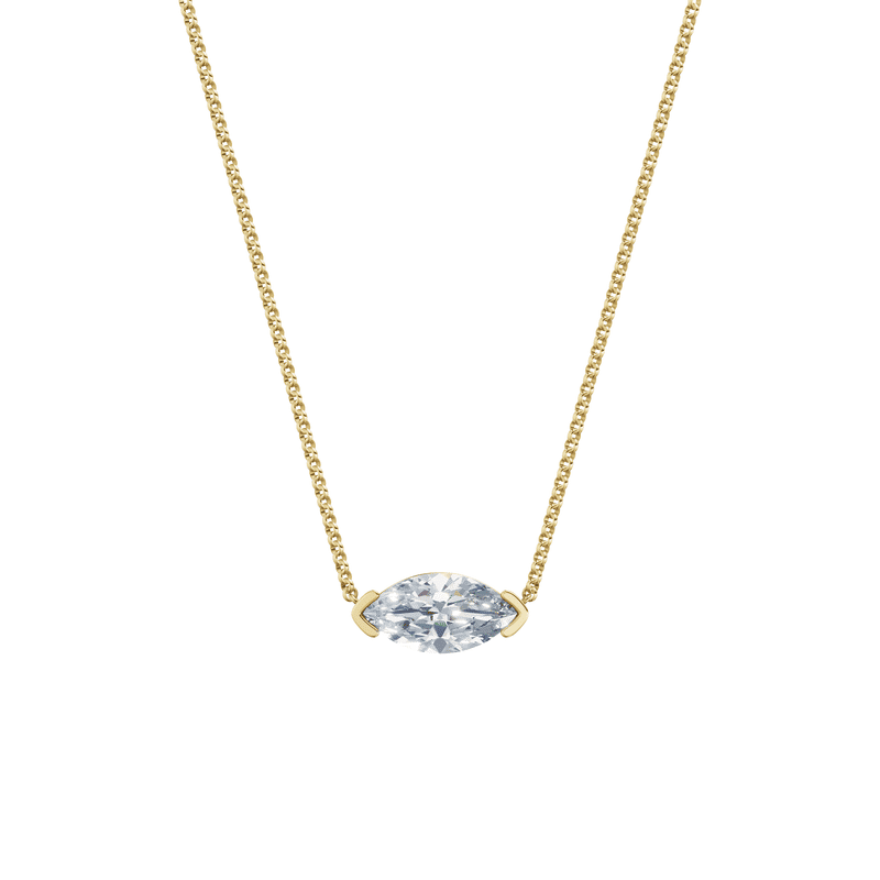 Dámský náhrdelník DF 6487, žluté zlato, s laboratorním diamantem o váze 3.00 ct VS1/F