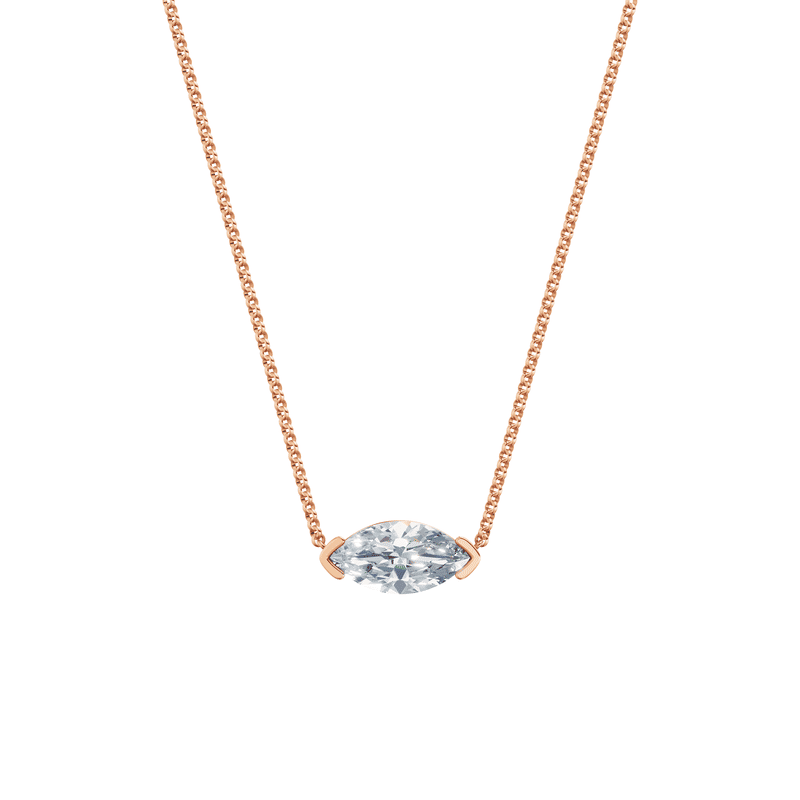 Dámský náhrdelník DF 6487, růžové zlato, s laboratorním diamantem o váze 3.00 ct VS1/F