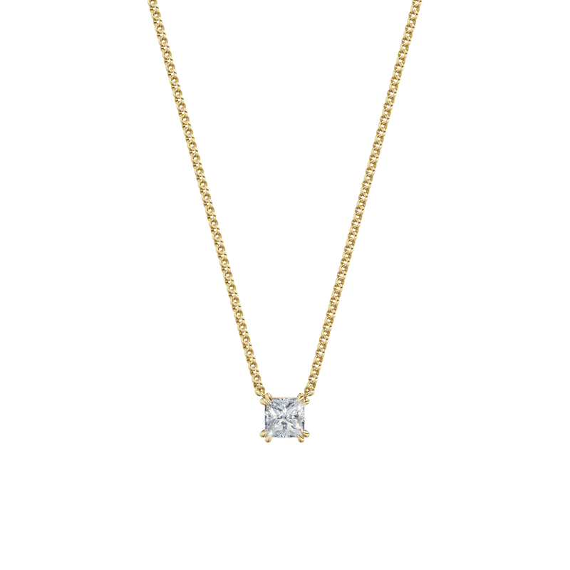 Dámský náhrdelník DF 6488, žluté zlato, s laboratorním diamantem o váze 1.00 ct VS1/F