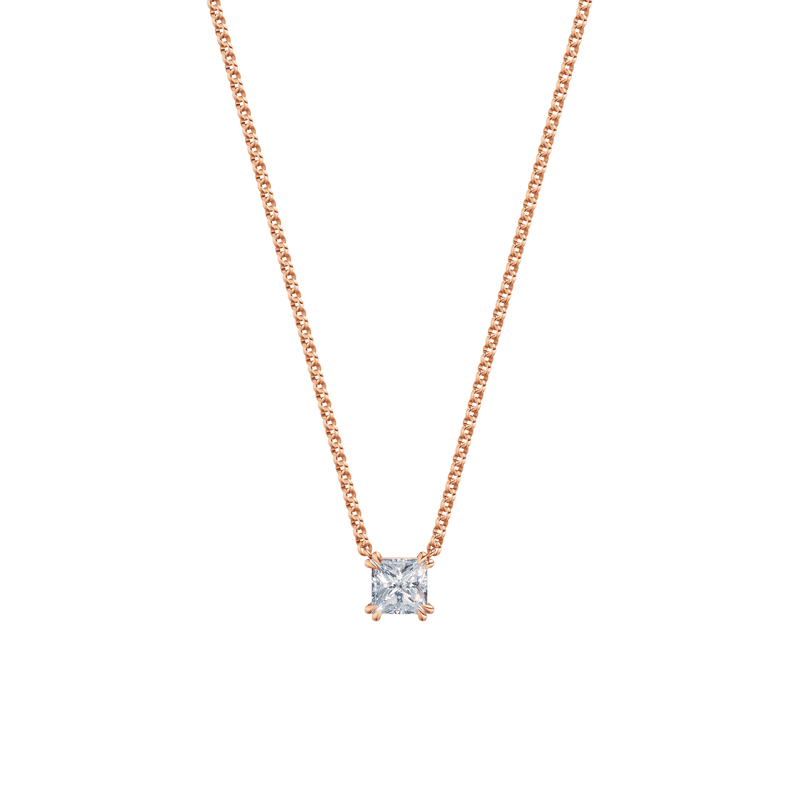 Dámský náhrdelník DF 6488, růžové zlato, s laboratorním diamantem o váze 1.00 ct VS1/F