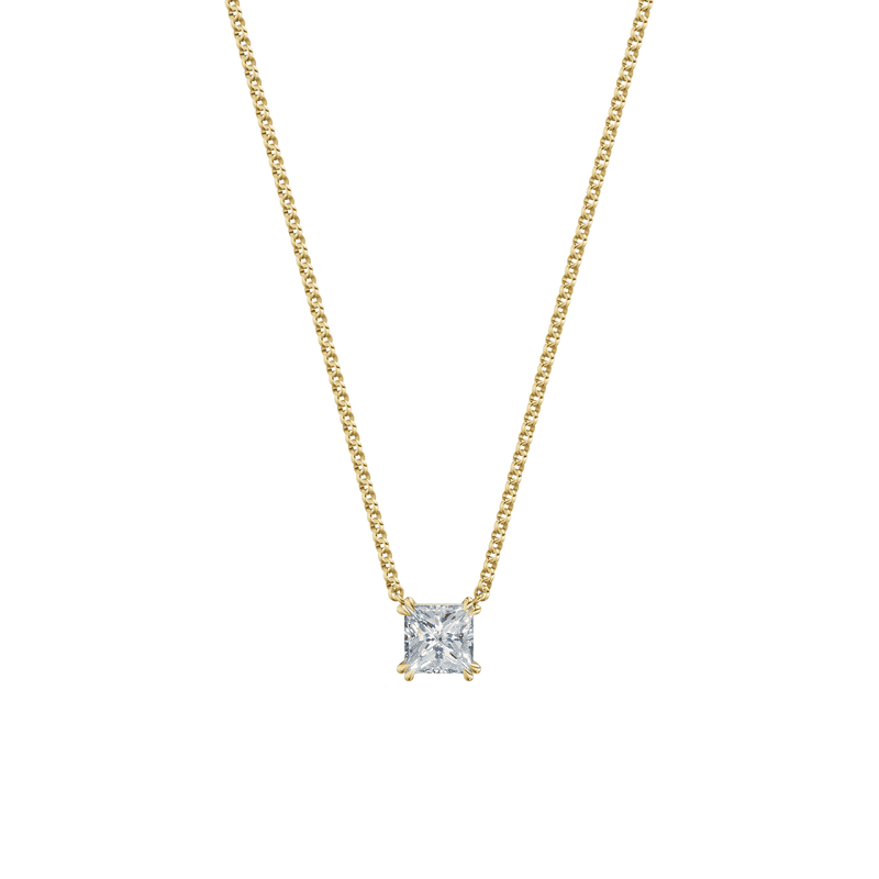 Dámský náhrdelník DF 6489, žluté zlato, s laboratorním diamantem o váze 1.50 ct VS1/F