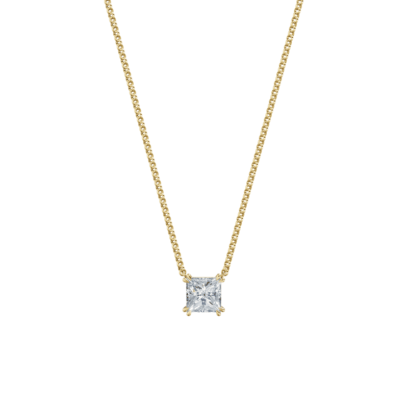 Dámský náhrdelník DF 6490, žluté zlato, s laboratorním diamantem o váze 2.00 ct VS1/F
