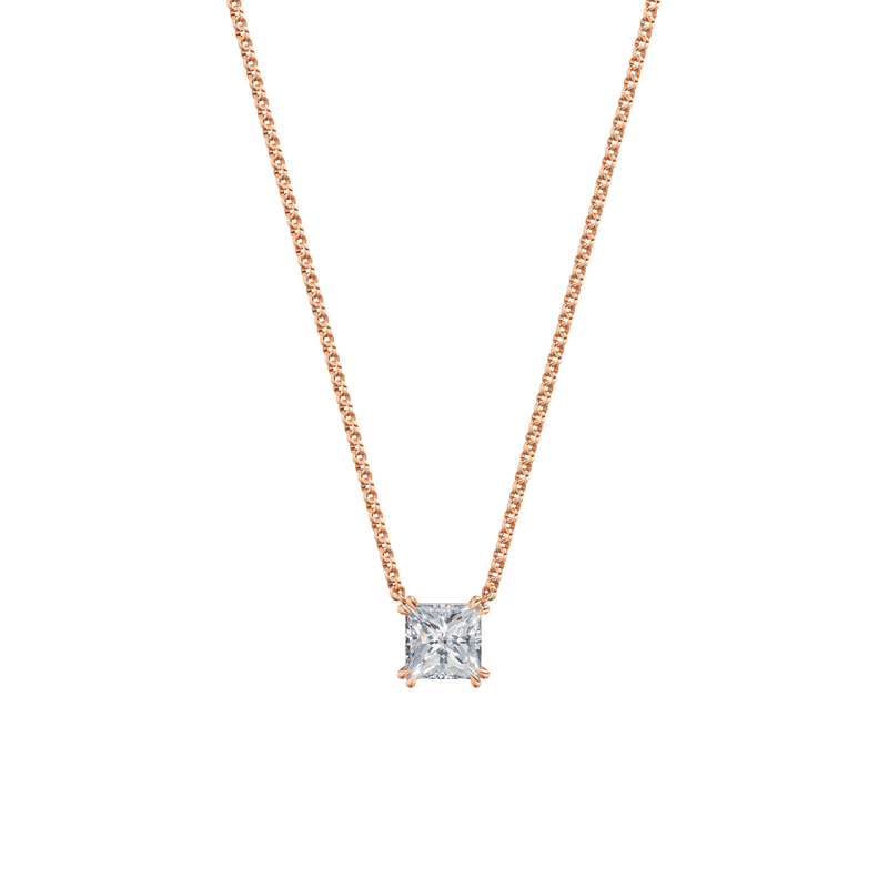Dámský náhrdelník DF 6490, růžové zlato, s laboratorním diamantem o váze 2.00 ct VS1/F