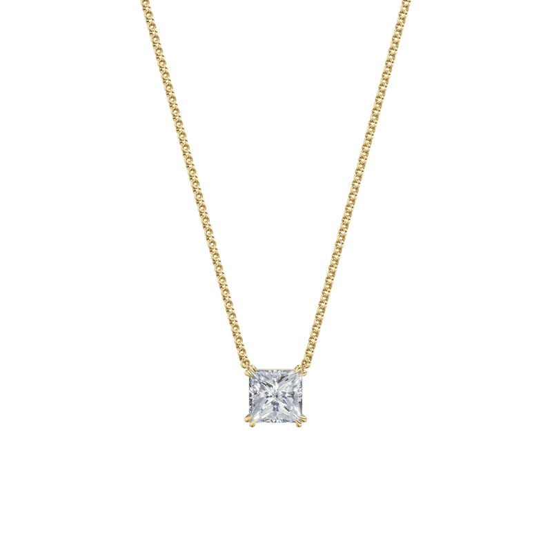 Dámský náhrdelník DF 6491, žluté zlato, s laboratorním diamantem o váze 3.00 ct VS1/F