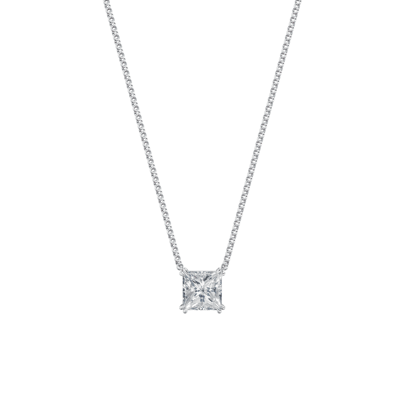 Dámský náhrdelník DF 6491, bílé zlato, s laboratorním diamantem o váze 3.00 ct VS1/F