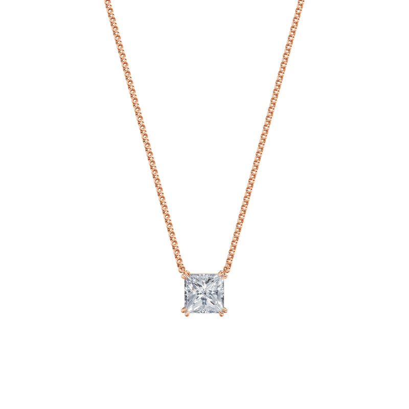 Dámský náhrdelník DF 6491, růžové zlato, s laboratorním diamantem o váze 3.00 ct VS1/F