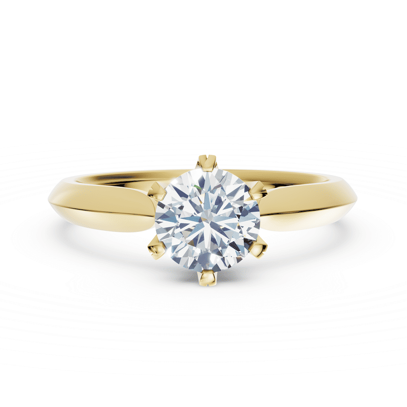 Zásnubní prsten DF 4675, žluté zlato, s laboratorním diamantem o váze 1.00 ct VS1/F 46