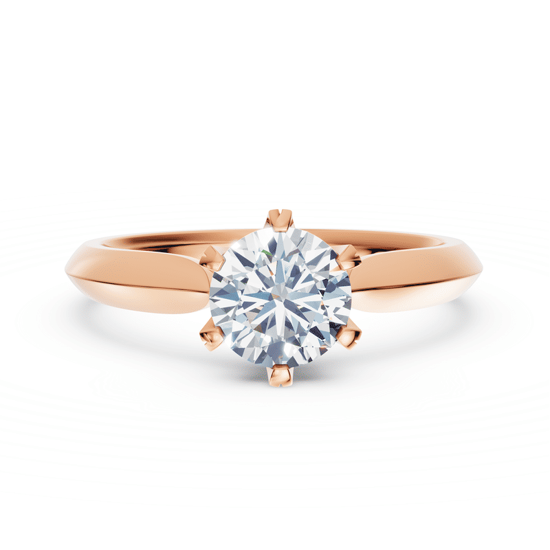 Zásnubní prsten DF 4675, růžové zlato, s laboratorním diamantem o váze 1.00 ct VS1/F 52