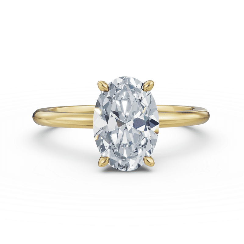 Zásnubní prsten DF 6528, žluté zlato, s laboratorním diamantem o váze 2.00 ct VS1/F 46
