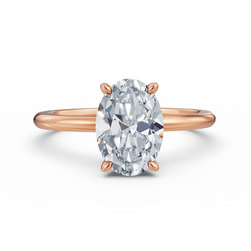 Zásnubní prsten DF 6528, růžové zlato, s laboratorním diamantem o váze 2.00 ct VS1/F 54