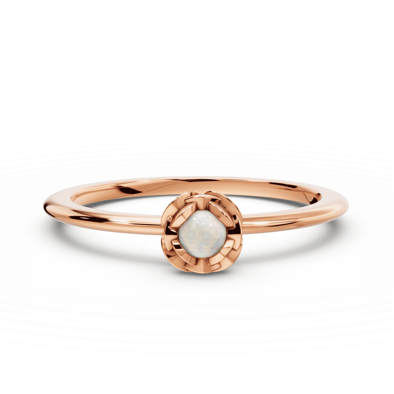 Zlatý dámský prsten DF 5680 z růžového zlata, opál mugle 52