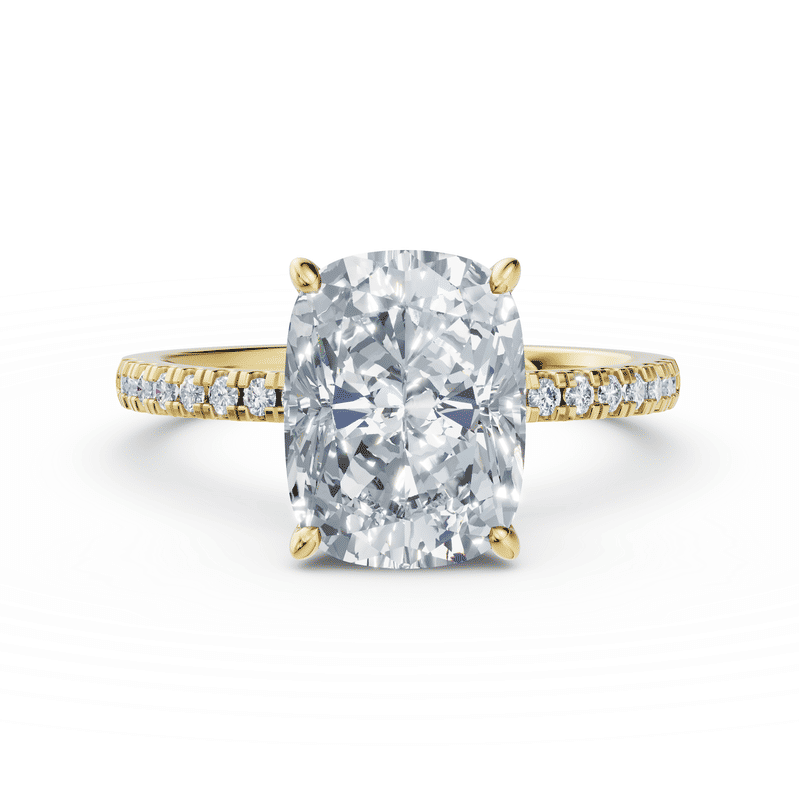 Zásnubní prsten DF 6557, žluté zlato, s laboratorním diamantem o váze 3.00 ct VS1/F 46