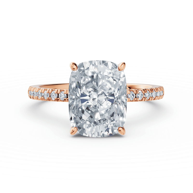 Zásnubní prsten DF 6557, růžové zlato, s laboratorním diamantem o váze 3.00 ct VS1/F 51