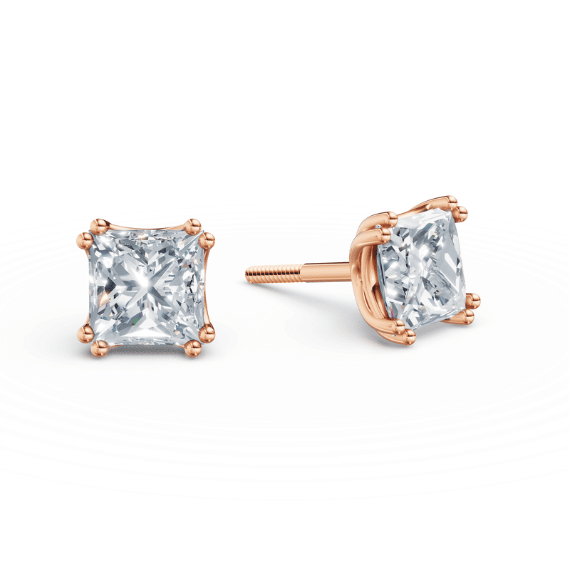 Dámské náušnice DF 6559, růžové zlato s laboratorními diamanty o celkové váze 2.00 ct VS1/F