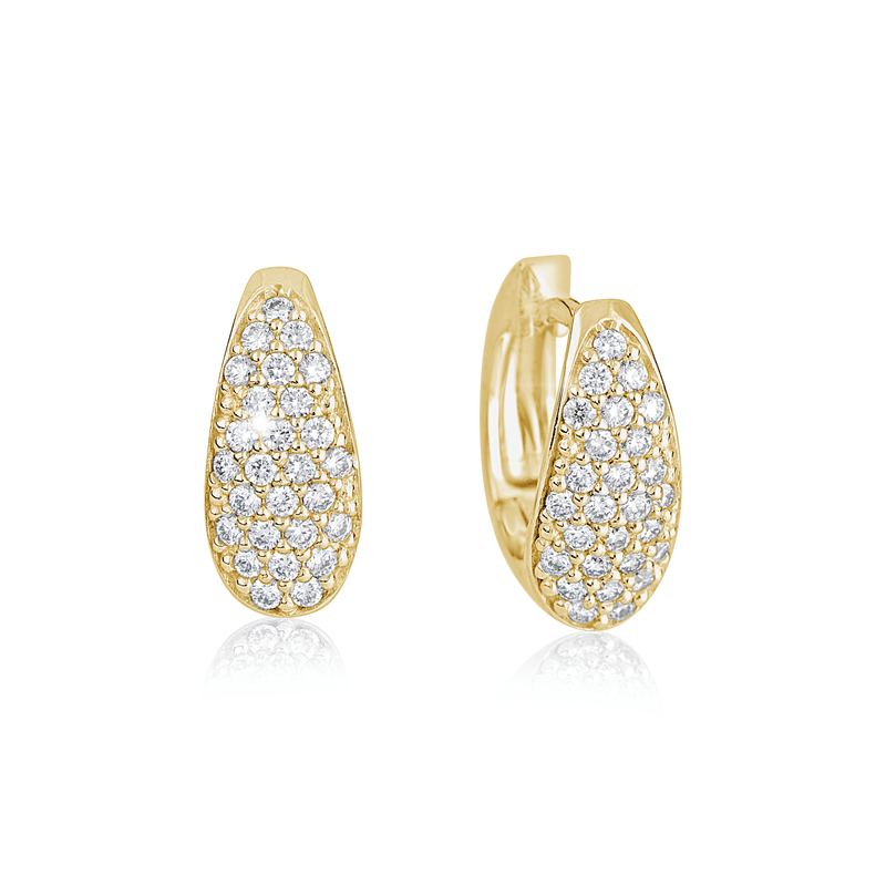 Zlaté dámské náušnice DF 3234, briliantové, žluté zlato