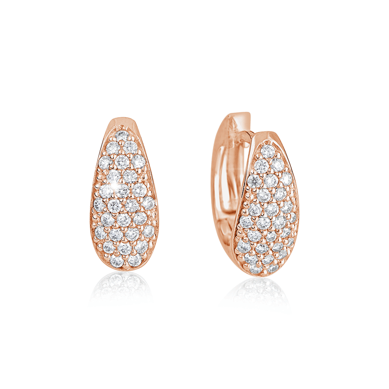 Zlaté dámské náušnice DF 3234, briliantové, růžové zlato