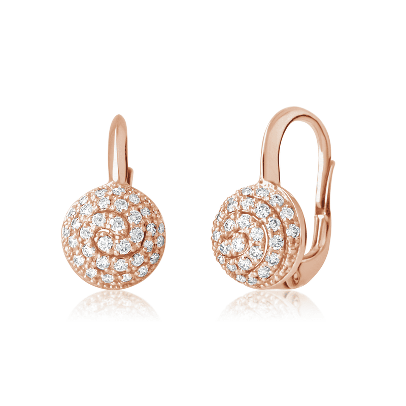 Zlaté dámské náušnice DF 3528, briliantové, růžové zlato