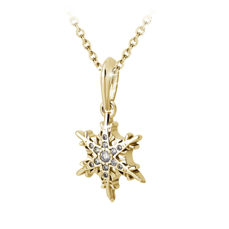 Zlatý dámský přívěsek DF 3390, žluté zlato, s briliantem