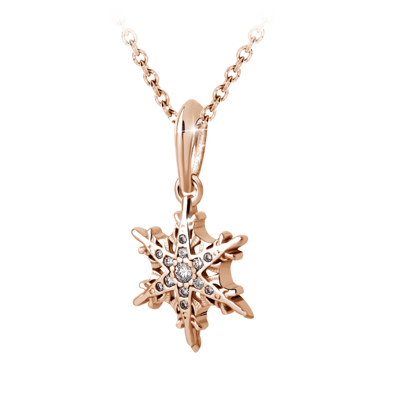 Zlatý dámský přívěsek DF 3390, růžové zlato, s briliantem