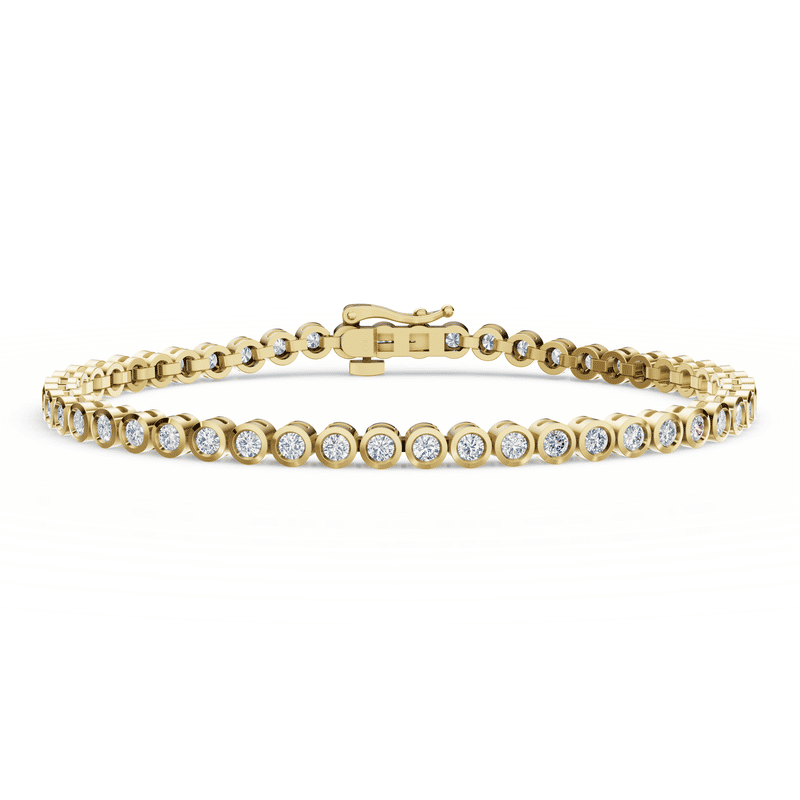 Tenisový náramek DF 6506 ze žlutého zlata, s diamanty, velikost S