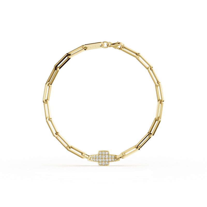 Zlatý náramek DF 5757 ze žlutého zlata, s diamanty