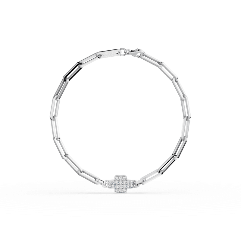 Zlatý náramek DF 5757 z bílého zlata, s diamanty