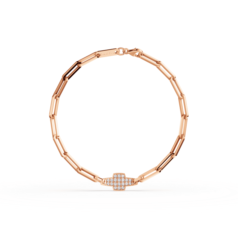 Zlatý náramek DF 5757 z růžového zlata, s diamanty