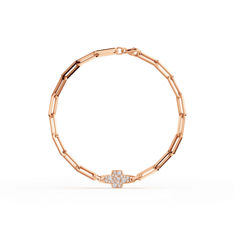 Zlatý náramek DF 5756 z růžového zlata, s brilianty