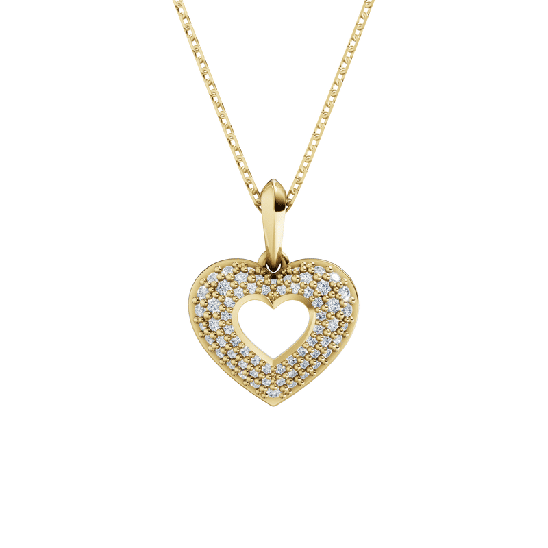 Zlatý dámský přívěsek DF 4896, žluté zlato, s diamanty